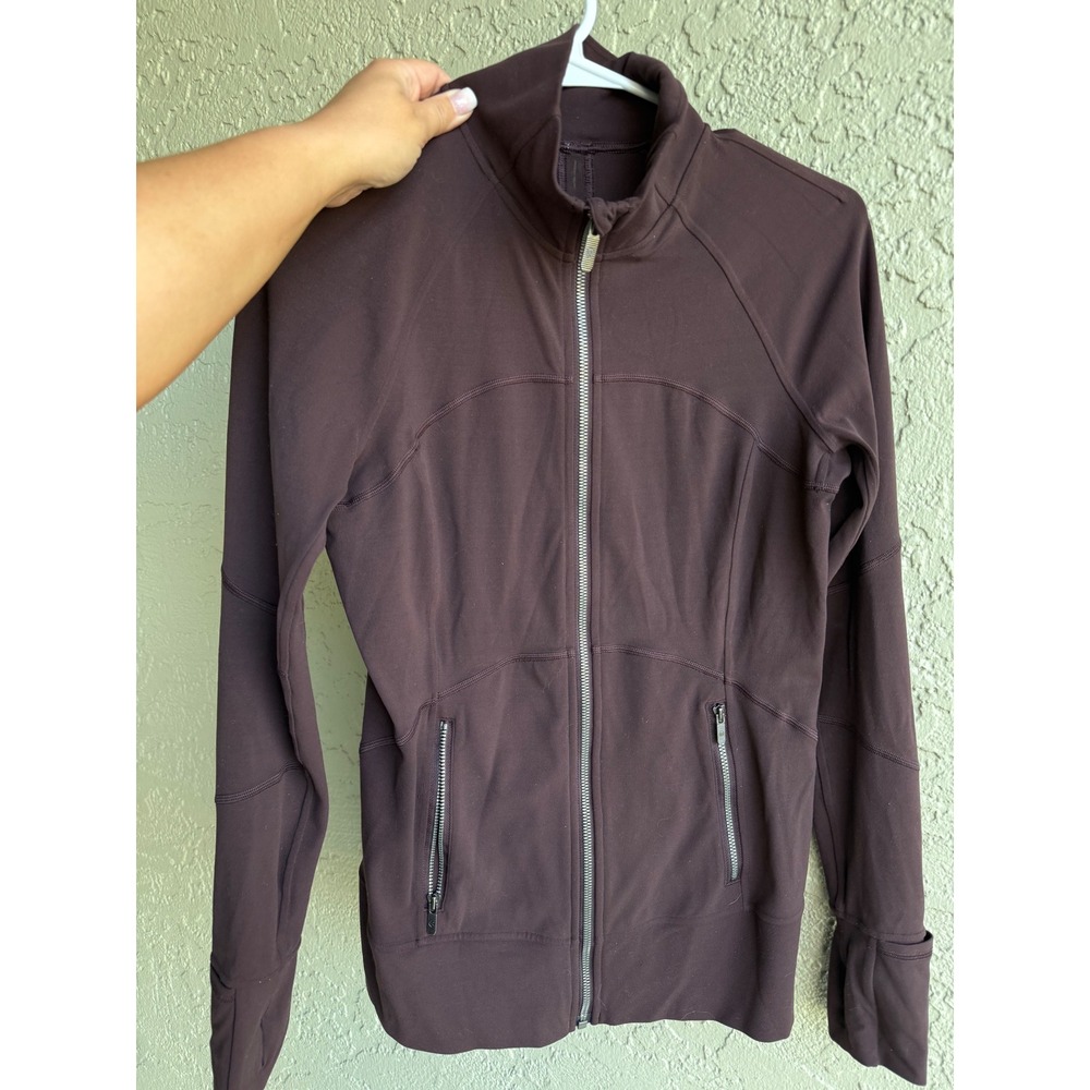 Lululemon Scuba Full Zip Jacket Mock Neck‎ Thumbholes Plum Purple Women's